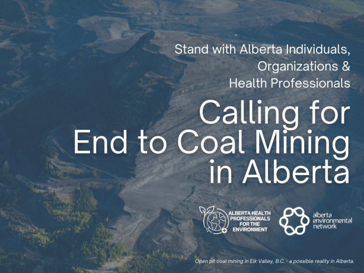 Stand with Alberta Health Professionals Calling for End to Coal Mining